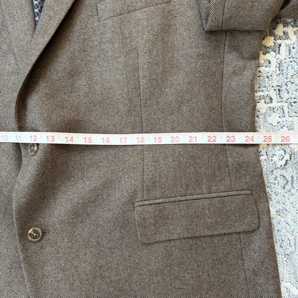 Men’s Herringbone Wool & Cashmere Sport Coat Blazer Jacket - Picture 13 of 16